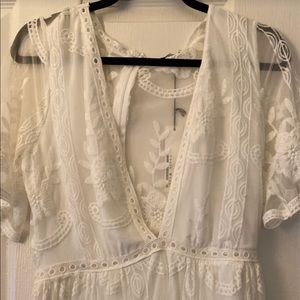 Lace white romper